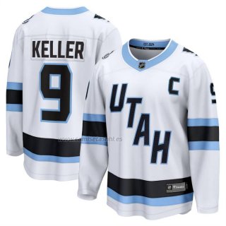 Camiseta Hockey Utah Mammoth Clayton Keller Segunda Breakaway Blanco
