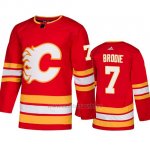 Camiseta Calgary Flames Tj Brodie Alternato Adidas Autentico Rojo