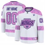 Camiseta Hockey Los Angeles Kings 2024 Fights Cancer Personalizada Blanco