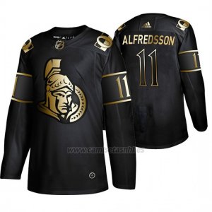 Camiseta Ottawa Senators Daniel Alfredsson Golden Edition Retired Jugador Autentico Negro