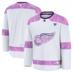 Camiseta Hockey Detroit Red Wings 2024 Fights Cancer Blanco