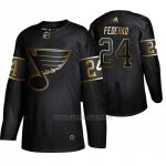 Camiseta St. Louis Blues Bernie Federko Golden Edition Retired Jugador Autentico Negro