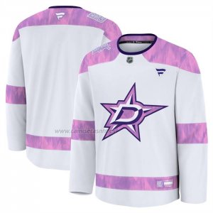 Camiseta Hockey Dallas Stars 2024 Fights Cancer Blanco