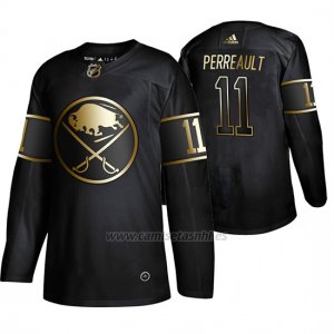 Camiseta Buffalo Sabres Gilbert Perreault Golden Edition Retired Jugador Autentico Negro