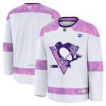 Camiseta Hockey Pittsburgh Penguins 2024 Fights Cancer Blanco
