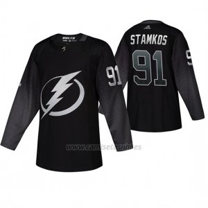 Camiseta Tampa Bay Lightning Steven Stamkos Alternato Negro