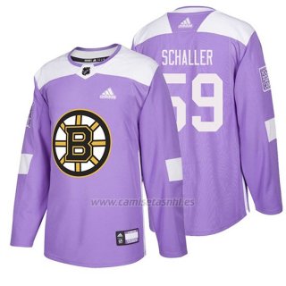 Camiseta Boston Bruins Tim Schaller Hockey Fights Cancer Violeta