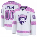 Camiseta Hockey Florida Panthers 2024 Fights Cancer Personalizada Blanco