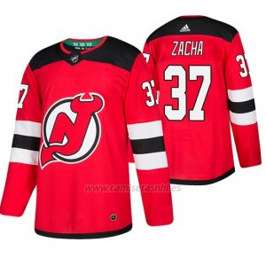 Camiseta New Jersey Devils Pavel Zacha Primera Autentico Rojo