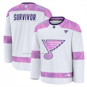 Camiseta Hockey St Louis Blues Hockey Fights Cancer Practice Blanco
