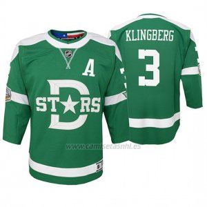 Camiseta Hockey Nino Dallas Stars John Klingberg Replica Jugador 2020 Winter Classic Verde