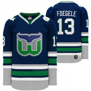 Camiseta Hockey Hartford Whalers Night Warren Foegele Heritage Throwback Azul