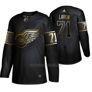 Camiseta Detroit Red Wings Dylan Larkin Golden Edition Autentico Negro
