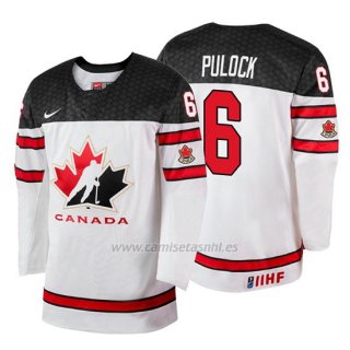 Camiseta Canada Team Ryan Pulock 2018 Iihf World Championship Jugador Blanco