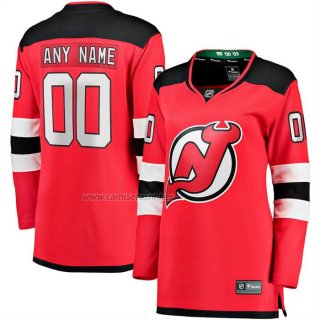 Camiseta Hockey Mujer New Jersey Devils Primera Breakaway Personalizada Rojo