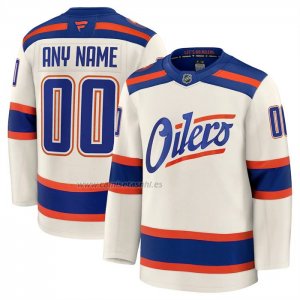 Camiseta Hockey Edmonton Oilers Alterno Personalizada Premium Crema Camiseta Hockey Edmonton Oilers Alterno Personalizada Premium Crema