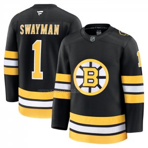 Camiseta Hockey Boston Bruins Jeremy Swayman Primera Premium Negro Camiseta Hockey Boston Bruins Jeremy Swayman Primera Premium Negro