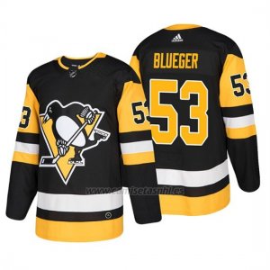 Camiseta Pittsburgh Penguins Teddy Blueger Home Autentico Jugador Negro