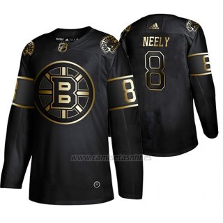 Camiseta Boston Bruins Cam Neely Golden Edition Retired Jugador Autentico Negro