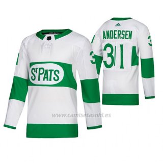 Camiseta Toronto St. Patricks Frederik Andersen Road Adidas Blanco