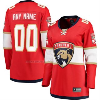 Camiseta Hockey Mujer Florida Panthers Primera Breakaway Personalizada Rojo