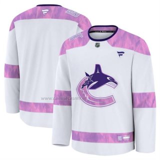 Camiseta Hockey Vancouver Canucks 2024 Fights Cancer Blanco