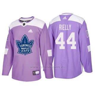 Camiseta Toronto Maple Leafs Morgan Rielly Hockey Fights Cancer Violeta