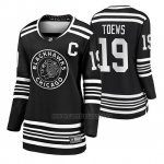 Camiseta Hockey Mujer Chicago Blackhawks Jonathan Toews Premier Alternato Negro
