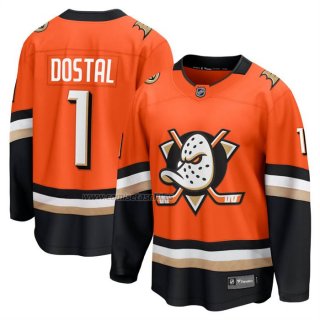 Camiseta Hockey Anaheim Ducks Lukas Dostal Primera Breakaway Naranja