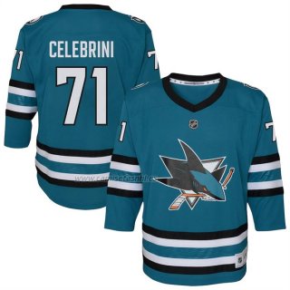 Camiseta Hockey Nino San Jose Sharks Macklin Celebrini Alterno Replica Verde