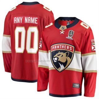 Camiseta Hockey Florida Panthers 2025 Stanley Cup Champions Breakaway Personalizada Rojo