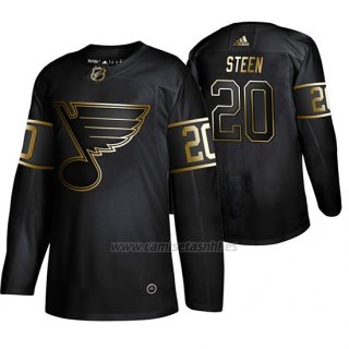 Camiseta St. Louis Blues Alexander Steen Golden Edition Autentico Negro