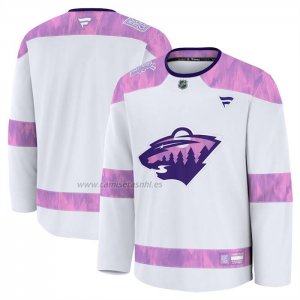 Camiseta Hockey Minnesota Wild 2024 Fights Cancer Blanco