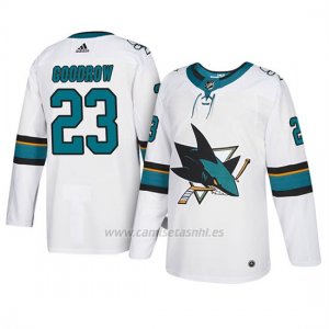 Camiseta San Jose Sharks Barclay Goodrow Autentico Away Blanco