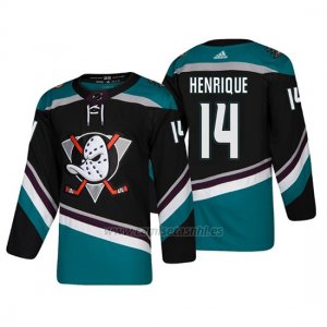Camiseta Anaheim Ducks Adam Henrique Alternato 25th Aniversario Adidas Autentico Negro