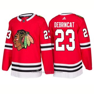 Camiseta Hockey Hombre Male Blackhawks 23 Alex Debrincat 2018 Rojo