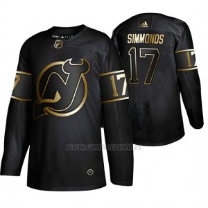 Camiseta New Jersey Devils Wayne Simmonds Golden Edition Autentico Negro