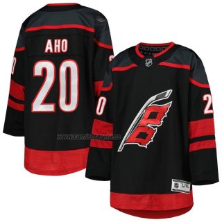 Camiseta Hockey Nino Carolina Hurricanes Sebastian Aho Primera Premier Negro