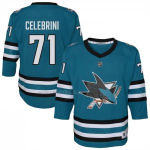 Camiseta Hockey Nino San Jose Sharks Macklin Celebrini Alterno Replica Verde Camiseta Hockey Nino San Jose Sharks Macklin Celebrini Alterno Replica Verde
