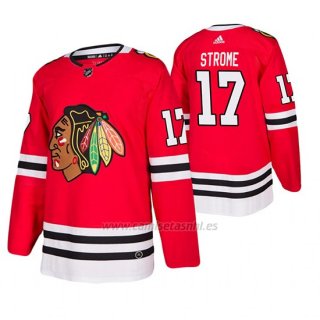 Camiseta Chicago Blackhawks Dylan Strome Primera Autentico Jugador Rojo