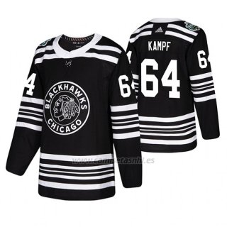 Camiseta Chicago Blackhawks David Kampf Winter Classic Adidas Negro
