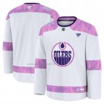 Camiseta Hockey Edmonton Oilers 2024 Fights Cancer Blanco