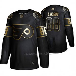 Camiseta Philadelphia Flyers Eric Lindros Golden Edition Retired Jugador Autentico Negro