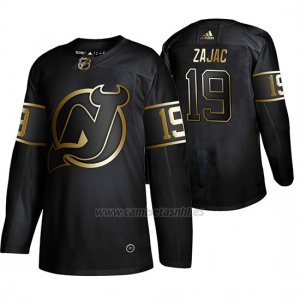 Camiseta New Jersey Devils Travis Zajac Golden Edition Autentico Negro