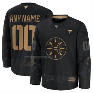 Camiseta Hockey Boston Bruins 2024 Military Appreciation Personalizada Negro