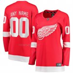Camiseta Hockey Mujer Detroit Red Wings Primera Breakaway Personalizada Rojo