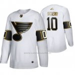 Camiseta Hockey St. Louis Blues Brayden Schenn Golden Edition Autentico Blanco