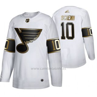 Camiseta Hockey St. Louis Blues Brayden Schenn Golden Edition Autentico Blanco