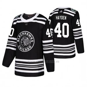 Camiseta Chicago Blackhawks John Hayden Winter Classic Adidas Negro