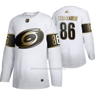Camiseta Hockey Carolina Hurricanes Teuvo Teravainen Golden Edition Autentico Blanco